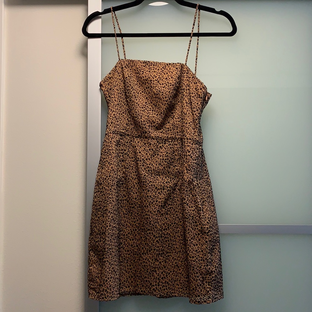 Spaghetti strap cheetah dress